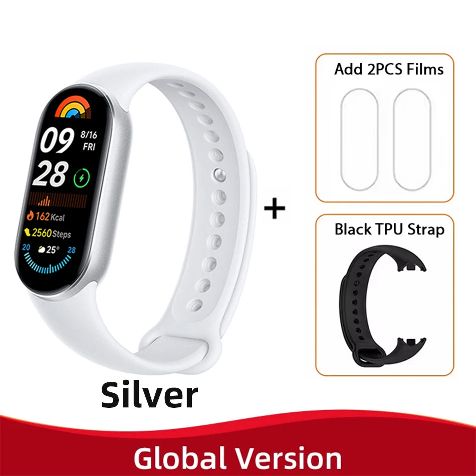 Global Version Xiaomi Smart Band 9 1.62" AMOLED Display 21 Day Battery Heart Rate Blood Oxygen Monitoring Sport Watch Waterproof