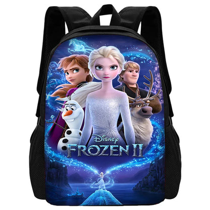 Frozen Princess Elsa Child School Backpack with Lunch Bags ,Pencil Bags ,Cartoon School Bags for Boys Girls Best Gift