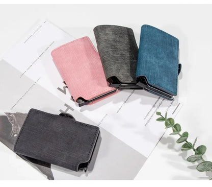 Rfid Blocking Women Wallets Slim Card Holder Vintage Short Wallet Hasp Ladies Girl Cardholder Case for Women Carteras Para Mujer