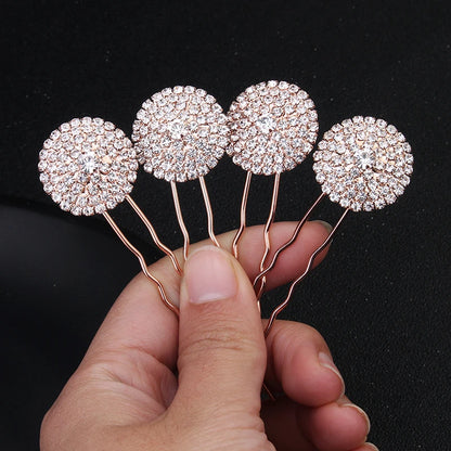 Rhinestone Hair Pins Forks Clips for Women Bridal Wedding Hair Accessories Pearl Hairpins Bride Headpiece Jewelry Gift Wholesale