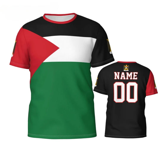 Custom Name Number Palestine Flag Emblem 3D T-shirts Clothes For Men Women Tees Jersey Soccer Football Fans Gift T Shirt