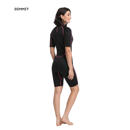 DEMMET Women Men Short Sleeve Wetsuit 1.5mm Neoprene Full Body Wetsuit for Swim Surfing Snorkeling Spearfishing Sailing Water