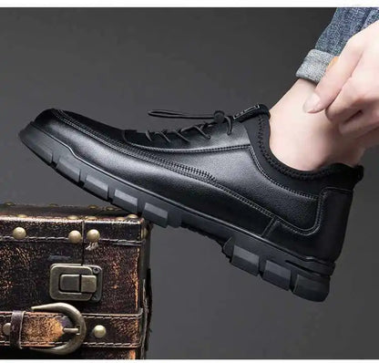 Casual Leather Shoes for Men Autumn Brand Men's Business Office Loafers Platform Mens' Soft Social Shoes Work Footwear Moccasins