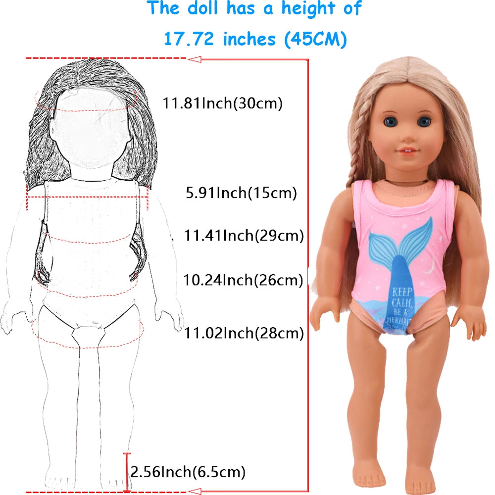 Doll Clothes For 43cm Newborn Baby Regeneration Dolls, 18-Inch American Doll Girls, First-Generation Baby Mini Items Accessories