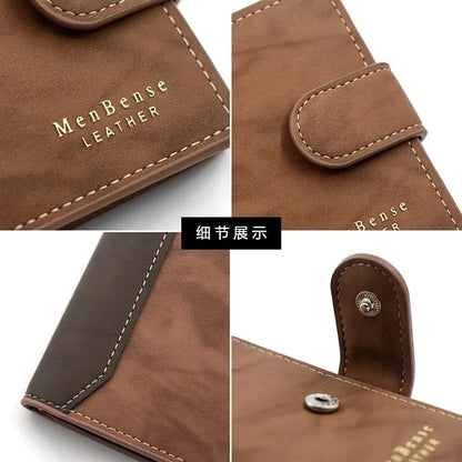 Men's Wallet with Hasp Business Card Holder Case Male Short Purse PU Leather Money Bag for Men Credit Card Wallets