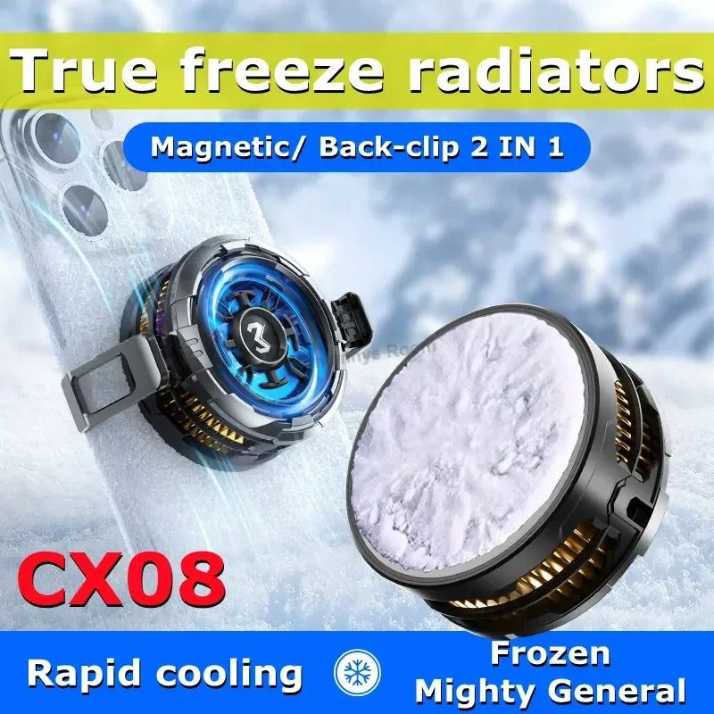 MEMO CX08 Magnetic Back Clip 2 IN 1 Universal Mobile Phone Cooler Semiconductor Cooling Fan Freeze Radiator for IOS Android PUBG