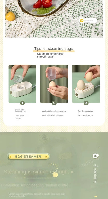 Multifunctional Electric Egg Cooker Heater Automatic Power Off Mini Eggs Food Steamer Poacher Breakfast Cooking Machine