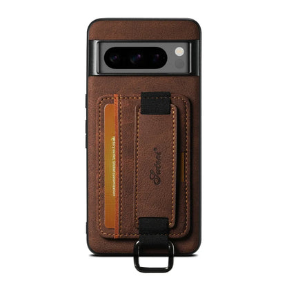 Leather Card Slot Handle Strap Phone Case For Google Pixel 9 8 7 7 Pro 7A 6 6A Ring Holder Kickstand Shockproof Hard Phone Cover