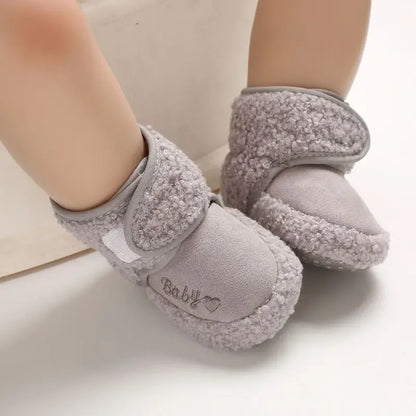 Winter Models of Newborn Baby Toddler Shoes Baby Boy Baby Girl First Walker Cotton Shoes Warm Plus Velvet Snow Boots Anti-slip