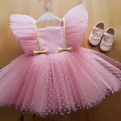 2024 Summer Dress Newborn Infant 1st Birthday Christening Clothes Princess Ruffles Sequins Weddings Party Gown Baby Girls Dress