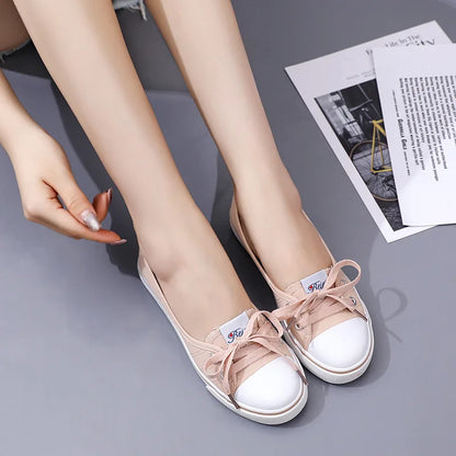 Women's Canvas Small White Shallow Cut Summer Flat Sport Casual Ladies Soft Shoessneakers Zapatillas Deporte Platform Sneakers