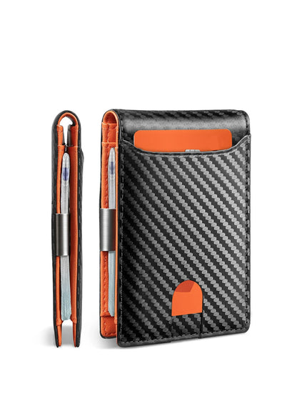 2024 New Microfiber Simple Carbon Fiber Wallet Men's Credit Card Holder Wallet