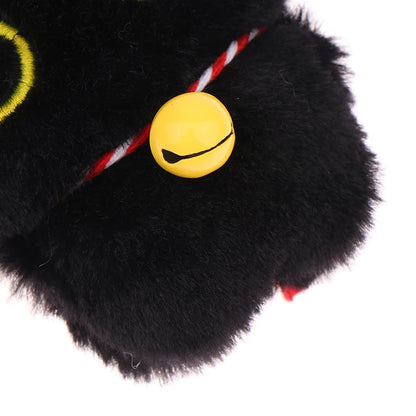 1PC Cute Bell Black Cat Plush Toy Keychain Cartoon Kitten Soft Doll Pendant Car Key Ring Backpack Charm Decoration Gift