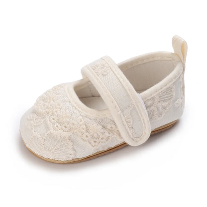 HAIZHIW 0-18 Months Cute White Lace Baby Girl Princess shoes Baby Shoes Bow Fringe Rubber Soled Non-slip Footwear Crib Shoes