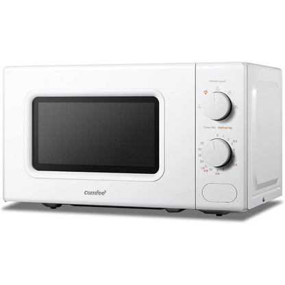 COMFEE 700W 20L Black Microwave Oven With Compact Design, 5 Cooking Power Levels, Quick Defrost Function, Kitchen Manual Timer