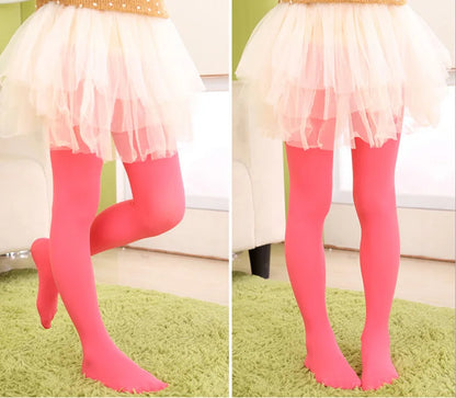 Children Girls Tights for Kids 1 to 15Y Classic Ballet Dance Pantyhose Baby Velvet Candy Color Spring Summer Student Stockings