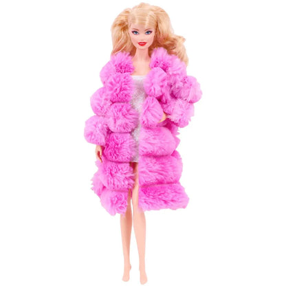 30CM&11.8Inch Doll Clothes Plush Coat + Dress+Hat ,T-shirt Set Suitable Fashion Outfit Casual Clothing Free Glasses Gift