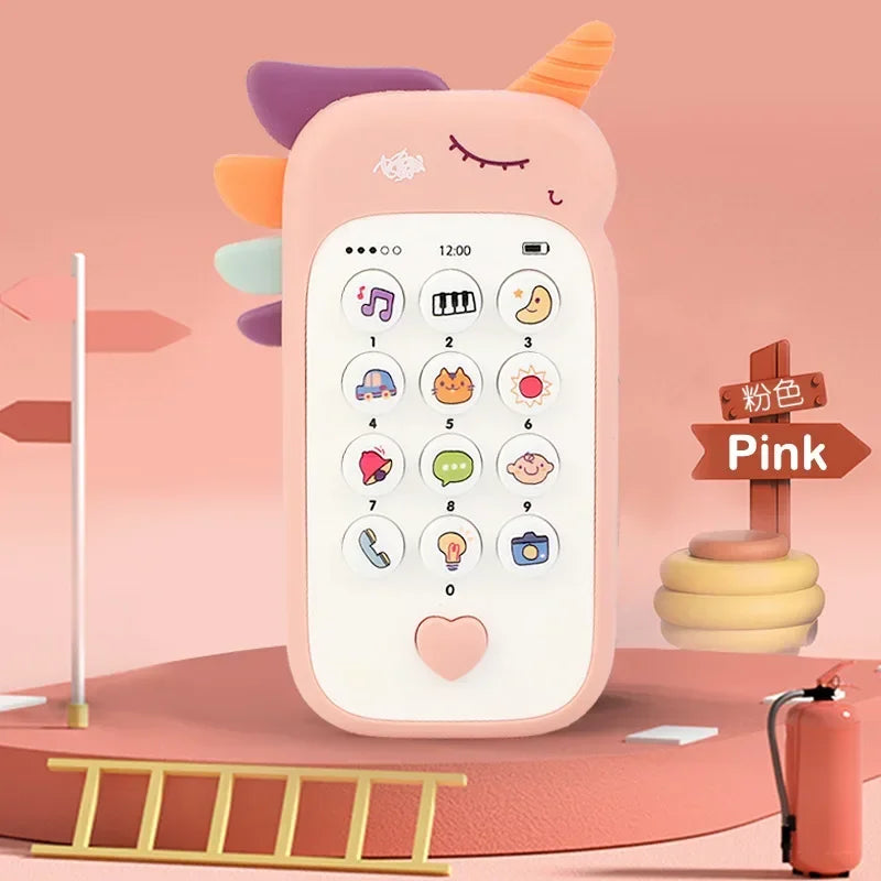 Baby Mobile Phone Toy Simulation Music Sound Telephone Toddler Puzzle Early Education Sleeping Toy Gift with Teether 0 12 Months