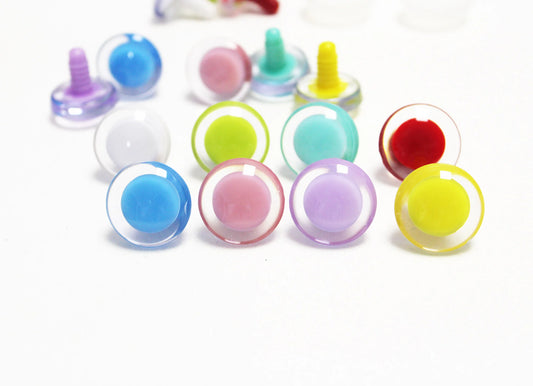 10pair  25mm 30mm new design blue pink red white yellow light green Emerald PUPIL 3D clear safety toy eyes with  hard washer