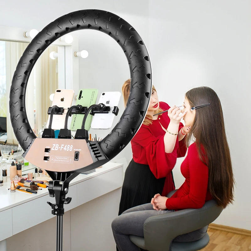 22" LED Light Rings 3200-6500K Color Temperature 0-100% Brightness With 2M Power Cable Lamp For Make Up/Photo Studio Shooting