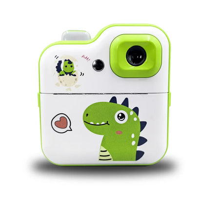 Cartoon Dinosaur Camera Toy Children Digital Camera Instant Thermal Print Camera Photo Printing Camera Video Toy+32G Memory Card