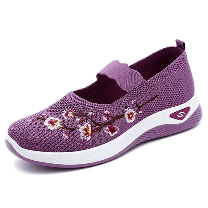 Summer Women's Shallow Flats Loafers Breathable Mary Jeans Flower Sneakers Female Platform Running Cotton Slip On Shoes