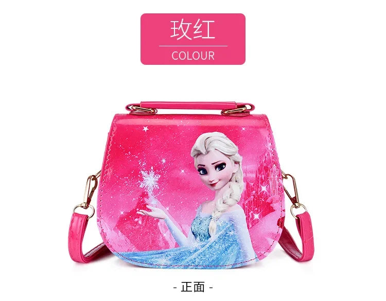 Cute cartoon anime Elsa princess messenger bag fashion girl handbag small bag baby shoulder messenger bag