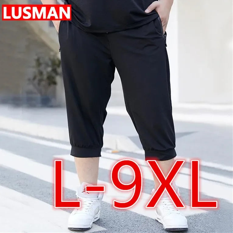 Men Shorts 9XL Big Size for 50-150KG Short Habillé Homme Three Quarters Men Loose Sports Pants Roupas Masculinas