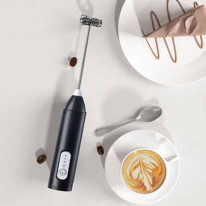 Wireless Milk Frother Electric Type-C Handheld Blender Stainless Steel Mini Coffee Maker Whisk Mixer For Coffee Cappuccino Cream