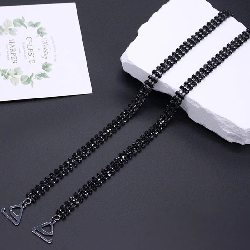 Sexy Rhinestone Women Bra Straps Elegant Crystal Bra Shoulder Strap Anti-light Off-the-shoulder Underwear Straps Accessories