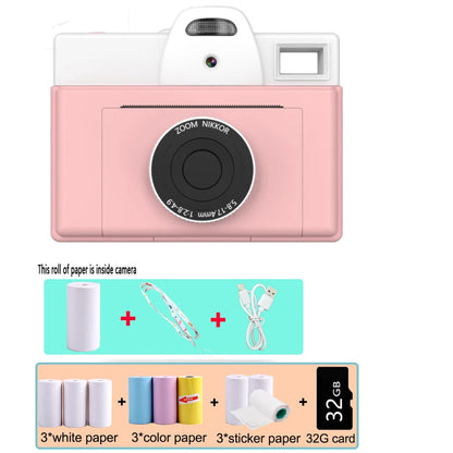 Q8 Kids Camera Instant Print Thermal Print Camera Children Instant Photo Printing Digital Camera Toys Lanyard Gifts Boys Girls