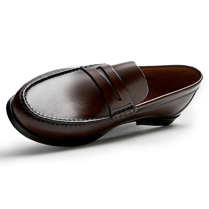 Vintage Top Layer Genuine Leather Slip on Loafers Breathable Moccasins Driving Design Casual Cowhide Shoes for Men