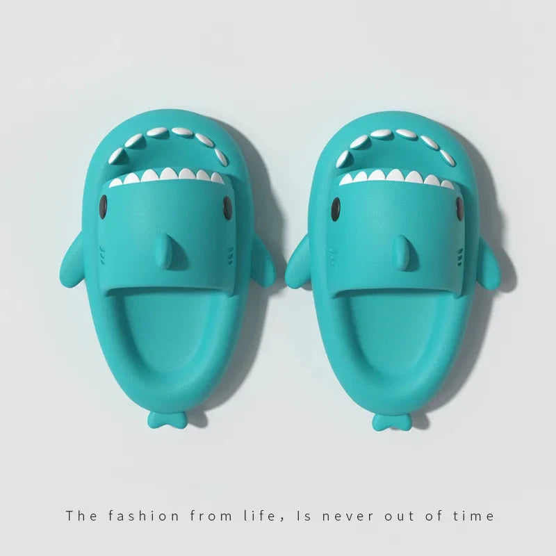 Comwarm New Shark Slippers For Women Men Fashion Shark Sandals Outdoor Beach Flip Flops Lovers Home Lovely Bathroom Shark Slides