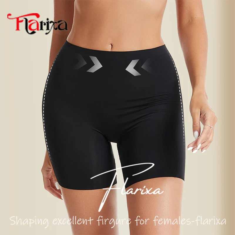 Flarixa High Waist Safety Shorts Panties Under Skirt Boxers for Women Anti Chafing Thighs Shorts Comfortable Yoga Leggings Pants