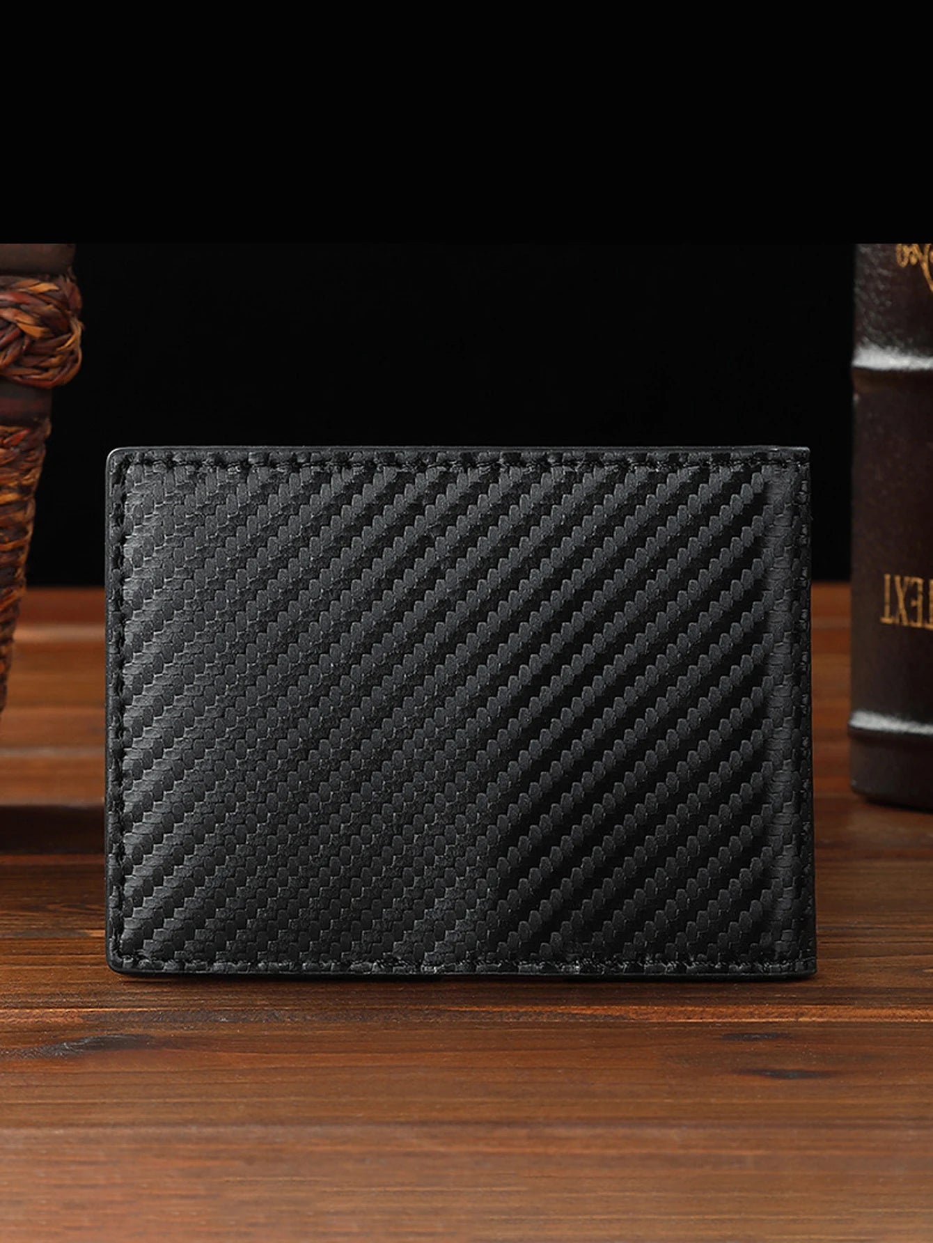 2024 New Microfiber Simple Carbon Fiber Wallet Men's Credit Card Holder Wallet