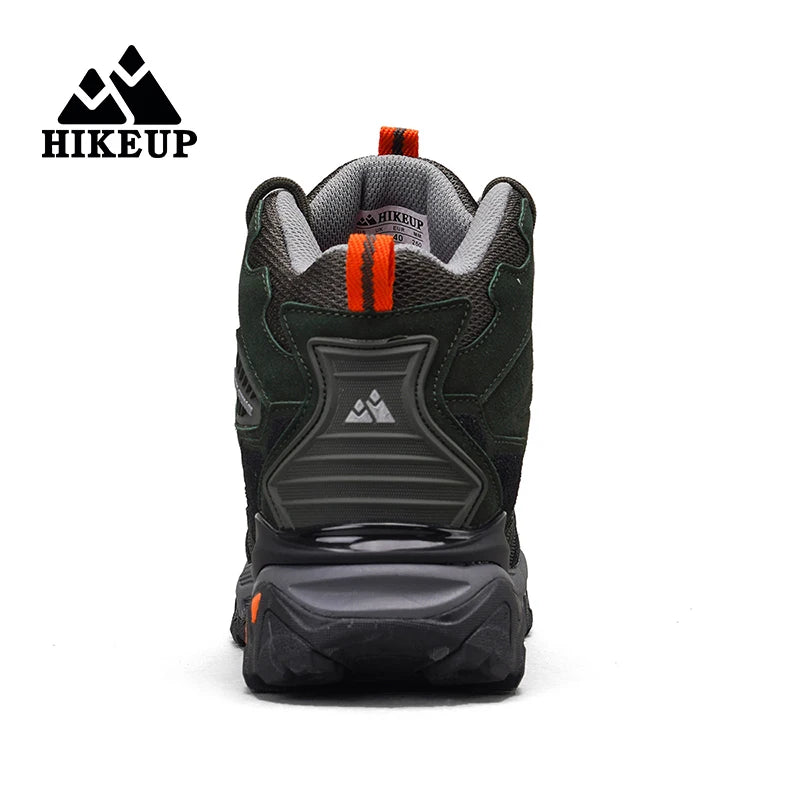 HIKEUP New Men‘s Hiking Shoes Leather Outdoor Sneakers for Men Trekking Boots Male Camping Hunting Mens Tactical Ankle Boots