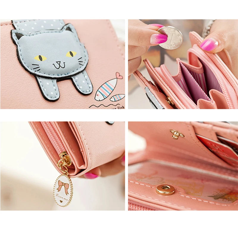 Wallest Women Purse Cute  Anime Wallet  Portable Small Luxury Wallets for Women Clutch Bag Carteras Para Mujer Coin Pocket