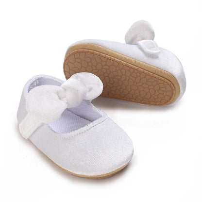 HAIZHIW 0-18 Months Cute White Lace Baby Girl Princess shoes Baby Shoes Bow Fringe Rubber Soled Non-slip Footwear Crib Shoes