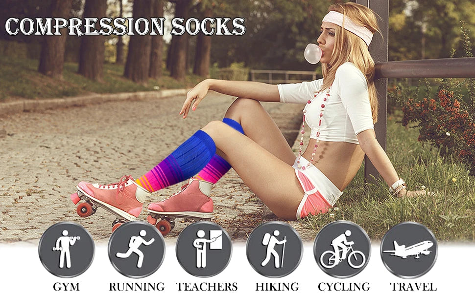 Compression Sleeves Replacement Compression Stockings with Medical Gradient Compression 20-30mmHg Footless Calf Socks