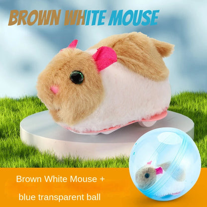 New Popular Electric Rabbit Hamster Rolling Ball Playing Cat Electronic Plush Dog Cat Machine Pet Toys