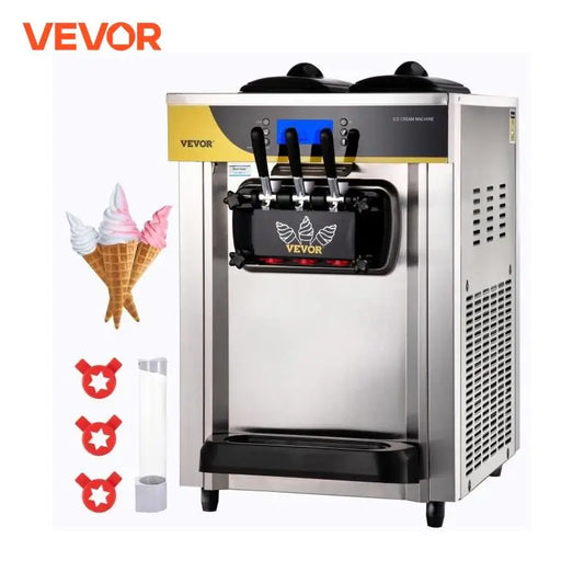 VEVOR Commercial Ice Cream Maker 22-30L/H Yield 2200W Countertop Soft Serve Machine Frozen Yogurt Maker for Restaurant Snack Bar