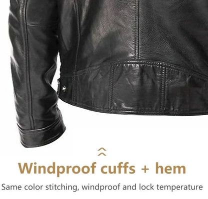 Men's PU Leather Jacket Stand Collar Zipper Coat   Jackets Autumn Casual Motorcycle PU Jacket Biker Slim Leather Coats