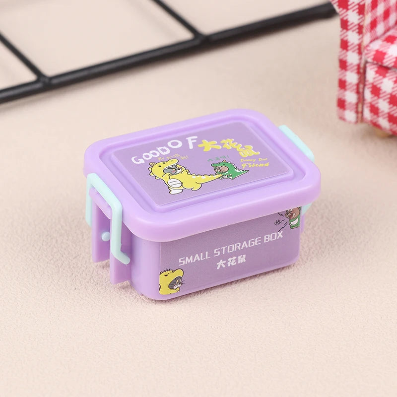 New 1PC 1/12 Dollhouse Mini Plastic Storage Box Model Dollhouse Home Life Scene Decoration Accessories For Kid Pretend Play Toy