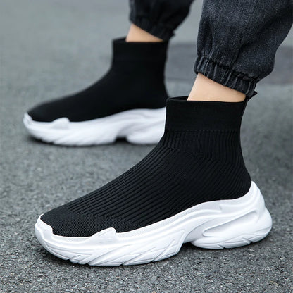 Footwear men's high top sports tennis shoes Luxury designer shoes Mesh breathable socks free boots Fashion casual men's shoes