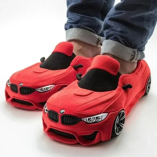 2025 New Car Schuhe Applicable to porsche plush car slippers Racing BMW Racing plush slippers toy Christmas Gifts