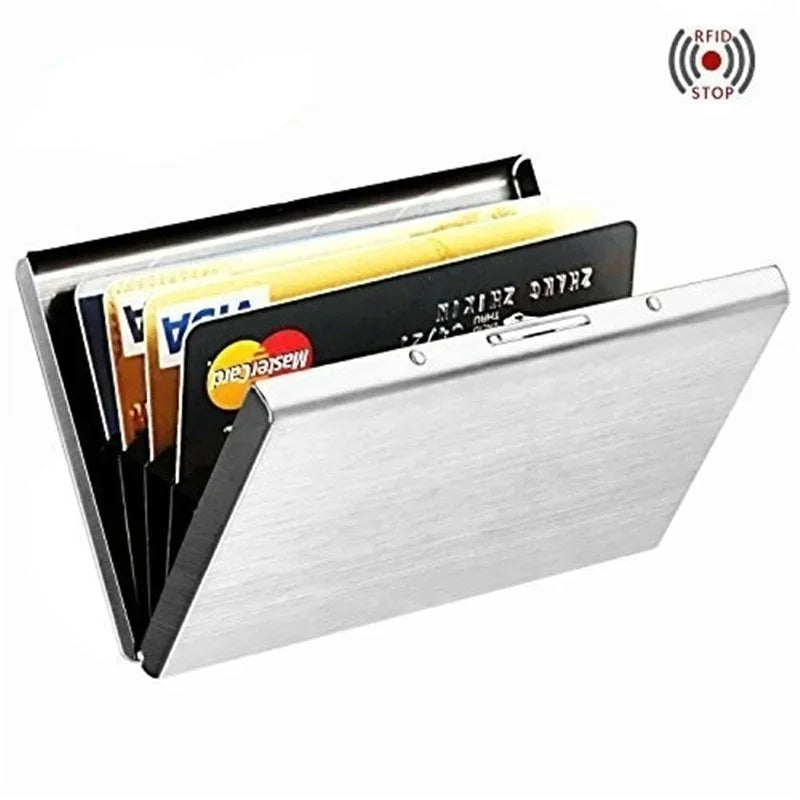 Rfid Credit Card Holder Men Minimalist Wallet Aluminium Bank Cardholder Case with Money Clip Designer Porte Carte