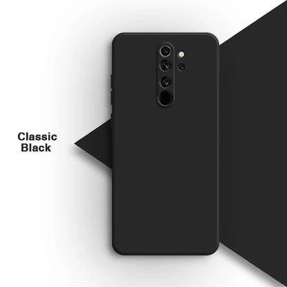 Simple Original Phone Case for Xiaomi Redmi Note8 Note 8 Pro 8Pro Soft Candy Square Liquid Silicone Internal Flocking Back Cover