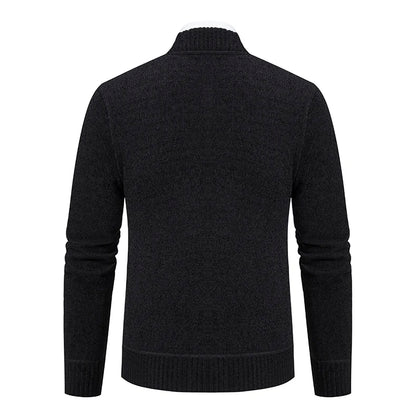 2023 Knitwear Spring and Autumn Men's Stand-up Collar Thick Warm Cardigan Sweater Winter Loose Casual Coat