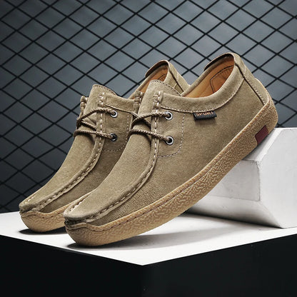 New Men's Casual Shoes Luxury Handmade Suede Leather Sneakers 2024 Tooling Antiskid Men Footwear Platform Outdoor Shoes Loafers