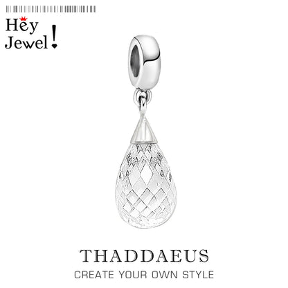 Faceted Teardrop Glass Crystal Charms Findings 925 Sterling Silver Pendant 2019 Fashion Water Drop Loose Spacer Beads